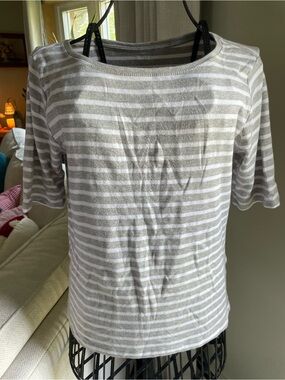 Workshop Republic Clothing Gray and White Striped Tee